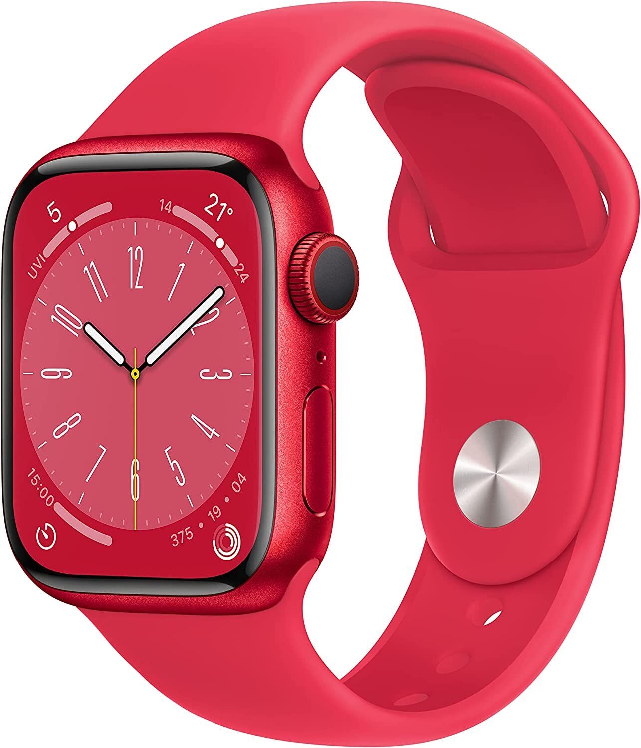 Apple Watch Series 8 Aluminium 41 mm (2022) GPS + Cellular (PRODUCT)RED Bracelet Sport (PRODUCT)RED M/L Parfait état Apple reconditionné disponible sur Refurbed | Dero