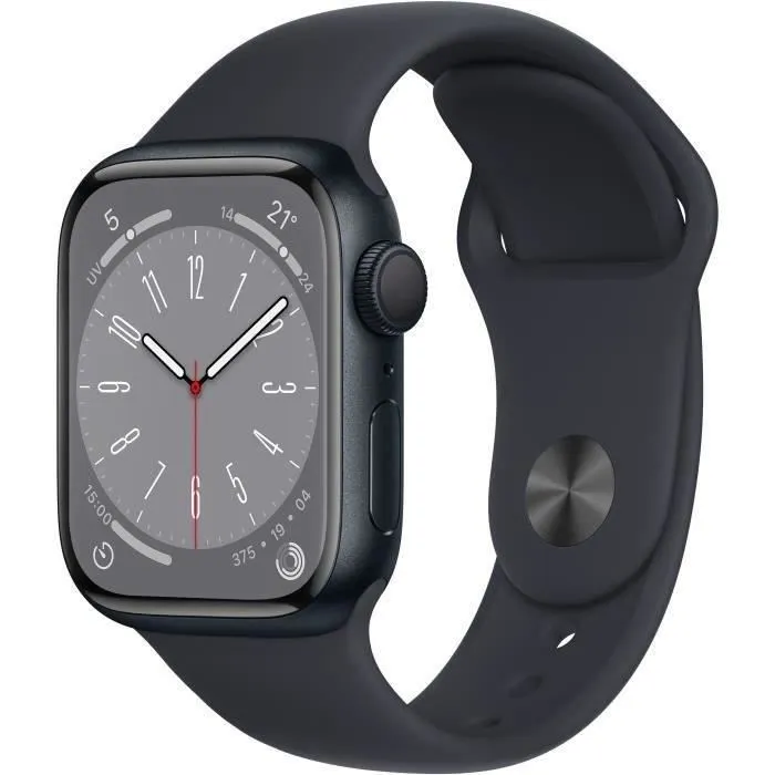 Apple Watch Series 8 GPS - 41mm - Boîtier Midnight Aluminium - Bracelet Midnight Sport Band - (2022) - Reconditionné - Etat correct Reconditionné - 188,41 € Apple Watch Series 8 GPS - 41mm - Boîtier Midnight Aluminium - Bracelet Midnight Sport Band - (2022) - Reconditionné - Etat correct Reconditionné Apple reconditionné disponible sur Cdiscount Seconde Vie