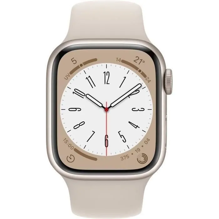 Apple Watch Series 8 GPS - 41mm - Boîtier Starlight Aluminium - Bracelet Starlight Sport Band - Reconditionné - Etat correct Reconditionné - 179,00 € Apple Watch Series 8 GPS - 41mm - Boîtier Starlight Aluminium - Bracelet Starlight Sport Band - Reconditionné - Etat correct Reconditionné Apple reconditionné disponible sur Cdiscount Seconde Vie