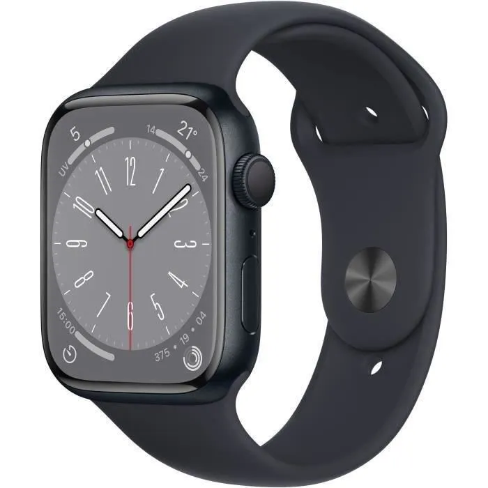 Apple Watch Series 8 GPS - 45mm - Boîtier Midnight Aluminium - Bracelet Midnight Sport Band - (2022) - Reconditionné - Etat correct refurbished - 219,00 € Apple Watch Series 8 GPS - 45mm - Boîtier Midnight Aluminium - Bracelet Midnight Sport Band - (2022) - Reconditionné - Etat correct refurbished reconditionné disponible sur Cdiscount Seconde Vie