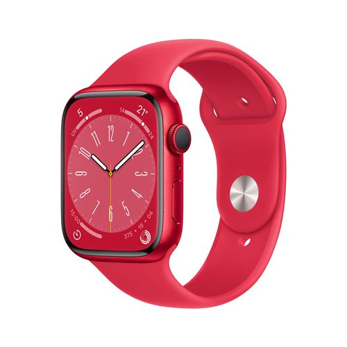 Apple Watch Series 8 GPS, boîtier Aluminium (PRODUCT)RED 45mm avec Bracelet (PRODUCT)RED État correct Apple reconditionné disponible sur Fnac