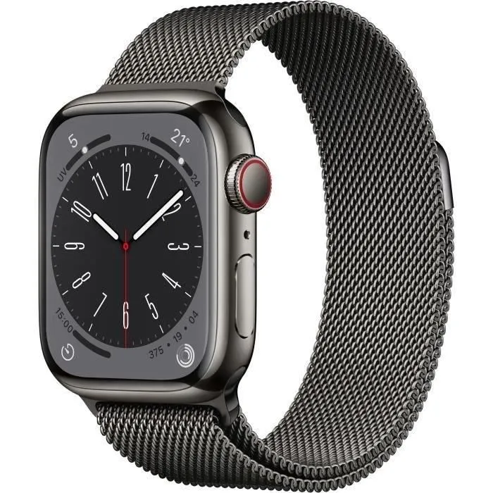 Apple Watch Series 8 GPS + Cellular - 41mm - Boîtier Graphite Stainless Steel - Bracelet Grap (2022) - Reconditionné - Etat correct Reconditionné - 319,00 € Apple Watch Series 8 GPS + Cellular - 41mm - Boîtier Graphite Stainless Steel - Bracelet Grap (2022) - Reconditionné - Etat correct Reconditionné Apple reconditionné disponible sur Cdiscount Seconde Vie