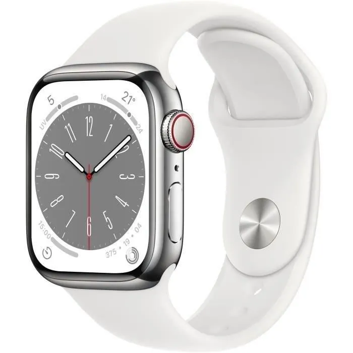 Acheter Apple Watch Series 8 GPS + Cellular - 41mm - Boîtier Silver Stainless Steel (2022) - Reconditionné - Etat correct Reconditionné - 300,98 € Apple Watch Series 8 GPS + Cellular - 41mm - Boîtier Silver Stainless Steel (2022) - Reconditionné - Etat correct Reconditionné Apple reconditionné disponible sur Cdiscount Seconde Vie