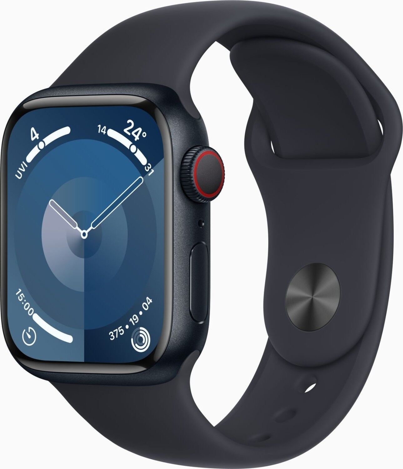 Apple Watch Series 9 aluminium 41 mm (2023) GPS + Cellular Minuit Bracelet Sport Minuit S/M Très bon état Apple reconditionné disponible sur Refurbed | Dero