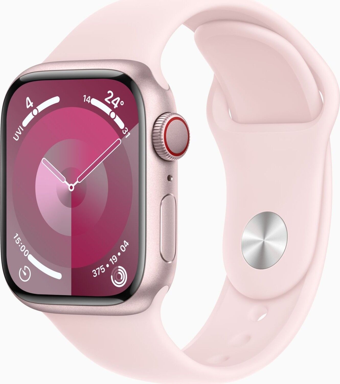 Apple Watch Series 9 aluminium 41 mm (2023) GPS + Cellular Rose Bracelet Sport Rose Clair M/L Très bon état Apple reconditionné disponible sur Refurbed | Dero