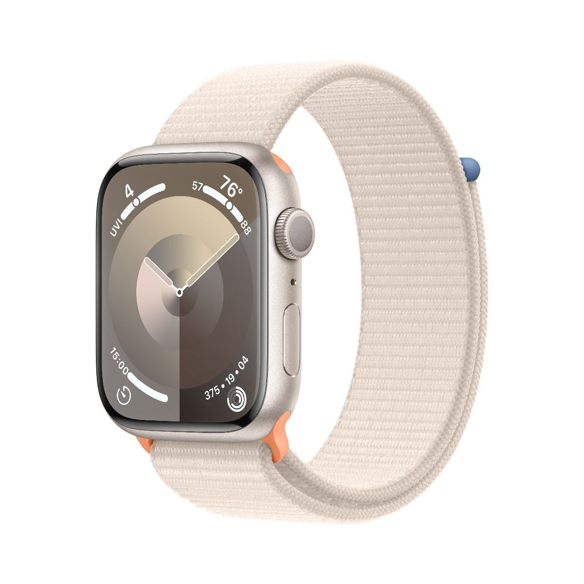 Apple Watch Series 9 aluminium 41 mm (2023) GPS Lumière Stellaire Lumière Stellaire Sport Loop Bon état Apple reconditionné disponible sur Refurbed | Dero