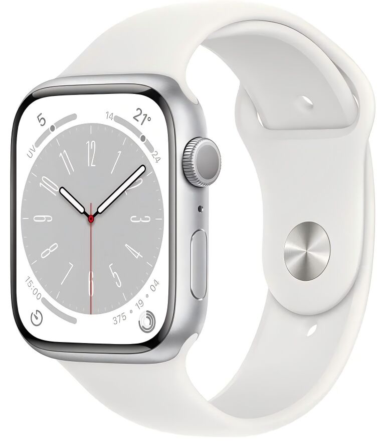Apple Watch Series 9 Aluminium 45 mm (2023) GPS + Cellular argent Bracelet Sport blanc M/L Très bon état Apple reconditionné disponible sur Refurbed | Dero