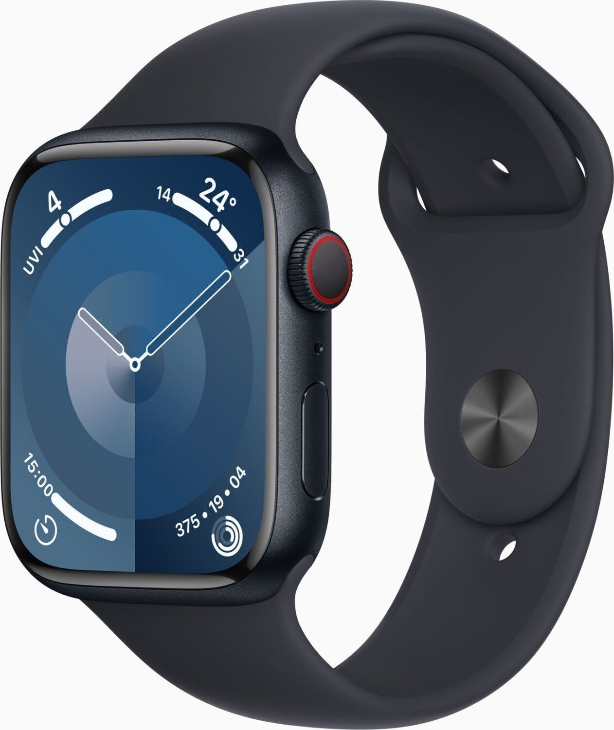 Apple Watch Series 9 Aluminium 45 mm (2023) GPS + Cellular Minuit Bracelet Sport Minuit S/M Bon état - 214,99 € Apple Watch Series 9 Aluminium 45 mm (2023) GPS + Cellular Minuit Bracelet Sport Minuit S/M Bon état Apple reconditionné disponible sur Refurbed | Dero