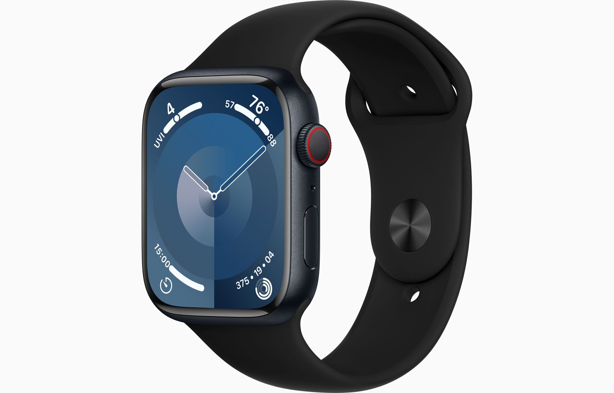 Apple Watch Series 9 Aluminium 45 mm (2023) GPS Midnight bracelet sport noir S/M + M/L Parfait état Apple reconditionné disponible sur Refurbed | Dero