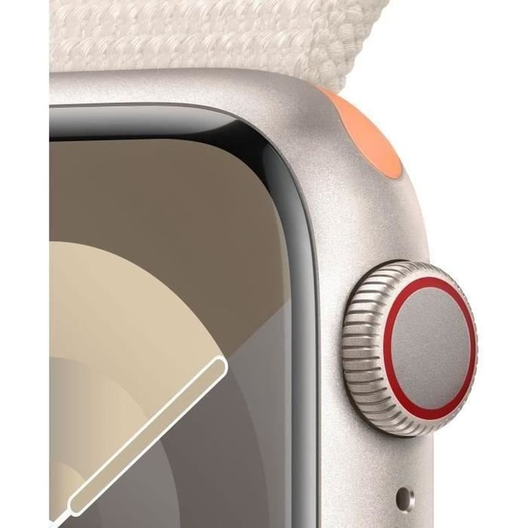 Apple Watch Series 9 GPS 41 mm Aluminium Starlight + boucle Sport Starlight - Excellent état Parfait état Apple reconditionné photo 2 | Dero