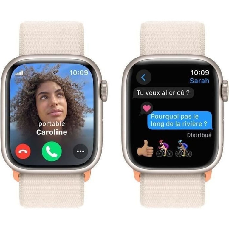 Apple Watch Series 9 GPS 41 mm Aluminium Starlight + boucle Sport Starlight - Excellent état Parfait état Apple reconditionné photo 3 | Dero