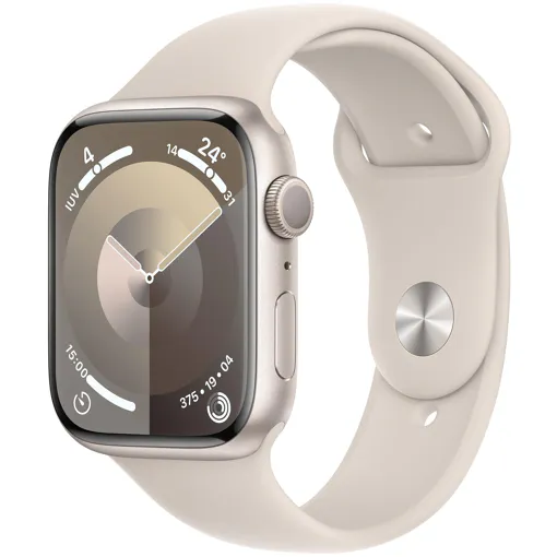 Apple Watch Series 9 GPS - Boîtier Aluminium 45 mm Lumière stellaire - Bracelet M/L Bon état reconditionné disponible sur Rakuten
