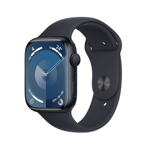 Apple Watch Series 9 GPS Boîtier en Aluminium Minuit de 45 mm avec Bracelet Sport Minuit S/M État correct Apple reconditionné disponible sur Fnac