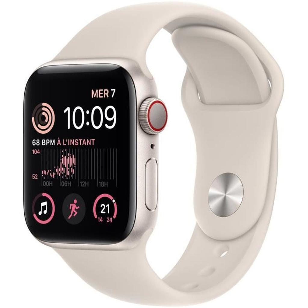 Apple Watch Series SE 2 (2022) GPS 44 mm - Aluminium Lumière stellaire Reconditionné Apple reconditionné disponible sur Backmarket