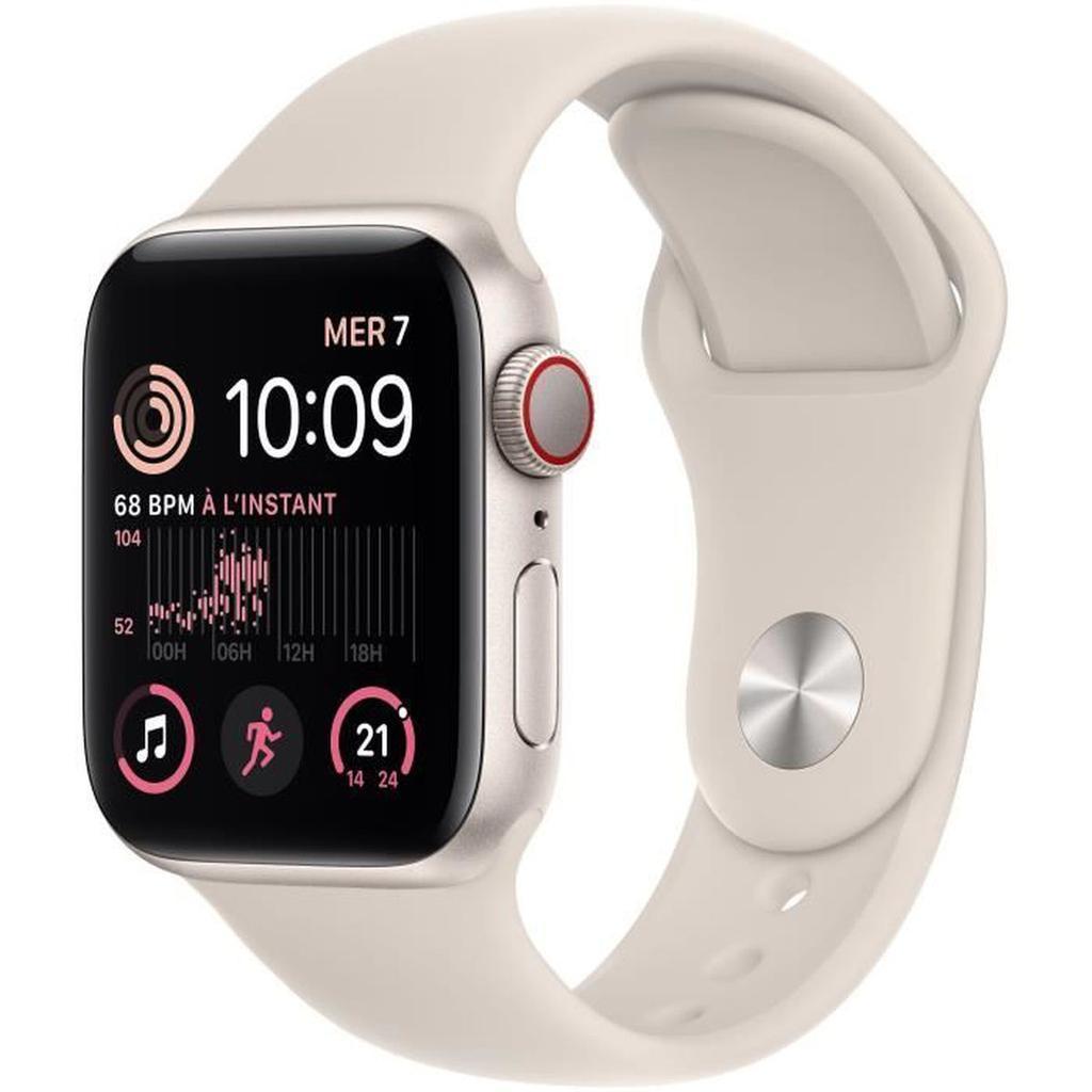 Apple Watch Series SE 2 (2022) GPS + Cellular 44 mm - Aluminium Lumière stellaire Reconditionné - 207,48 € Apple Watch Series SE 2 (2022) GPS + Cellular 44 mm - Aluminium Lumière stellaire Reconditionné Apple reconditionné disponible sur Backmarket