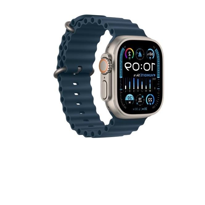Apple Watch Ultra 2 (2023) GPS + Cellular 49 mm - Titane Titane naturel - Bracelet Océan Bleu Reconditionné Apple reconditionné photo 2 | Dero
