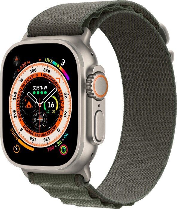Apple Watch Ultra 2 (2023) GPS + Cellular argent Alpine Loop vert Moyen Bon état Apple reconditionné disponible sur Refurbed | Dero