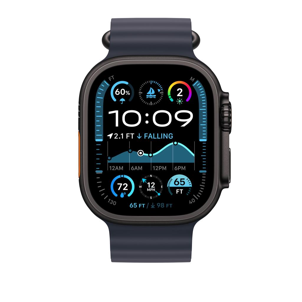 Voir photo 2 de Apple Watch Ultra 2 (2024) GPS + Cellular 49 mm - Titane Noir - Bracelet Océan Bleu | Dero Apple Watch Ultra 2 (2024) GPS + Cellular 49 mm - Titane Noir - Bracelet Océan Bleu Reconditionné Apple reconditionné photo 2 | Dero