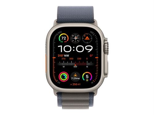Apple Watch Ultra 2 - 49 mm - titane - montre intelligente avec Boucle Alpine - textile - bleu - taille du bracelet : M - 64 Go - LTE, Wi-Fi, Bluetooth, UWB - 4G - 61.4 g - démo État correct Apple reconditionné disponible sur Fnac | Dero