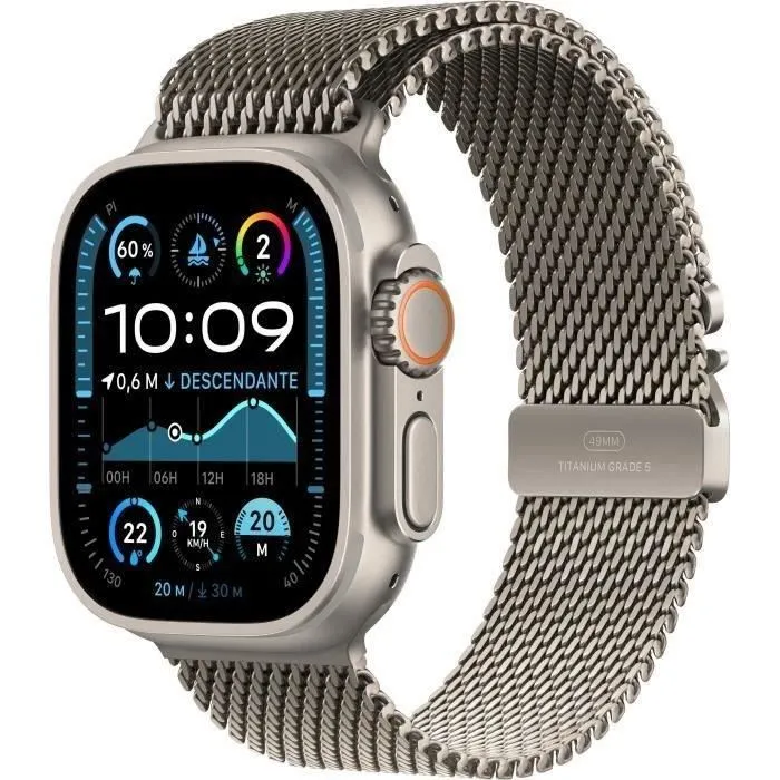 Apple Watch Ultra 2 GPS+Cellular 49mm Natural Titanium - Bracelet Titanium Milanese L (2024) - Reconditionné - Excellent état Reconditionné - 548,00 € Apple Watch Ultra 2 GPS+Cellular 49mm Natural Titanium - Bracelet Titanium Milanese L (2024) - Reconditionné - Excellent état Reconditionné Apple reconditionné disponible sur Cdiscount Seconde Vie