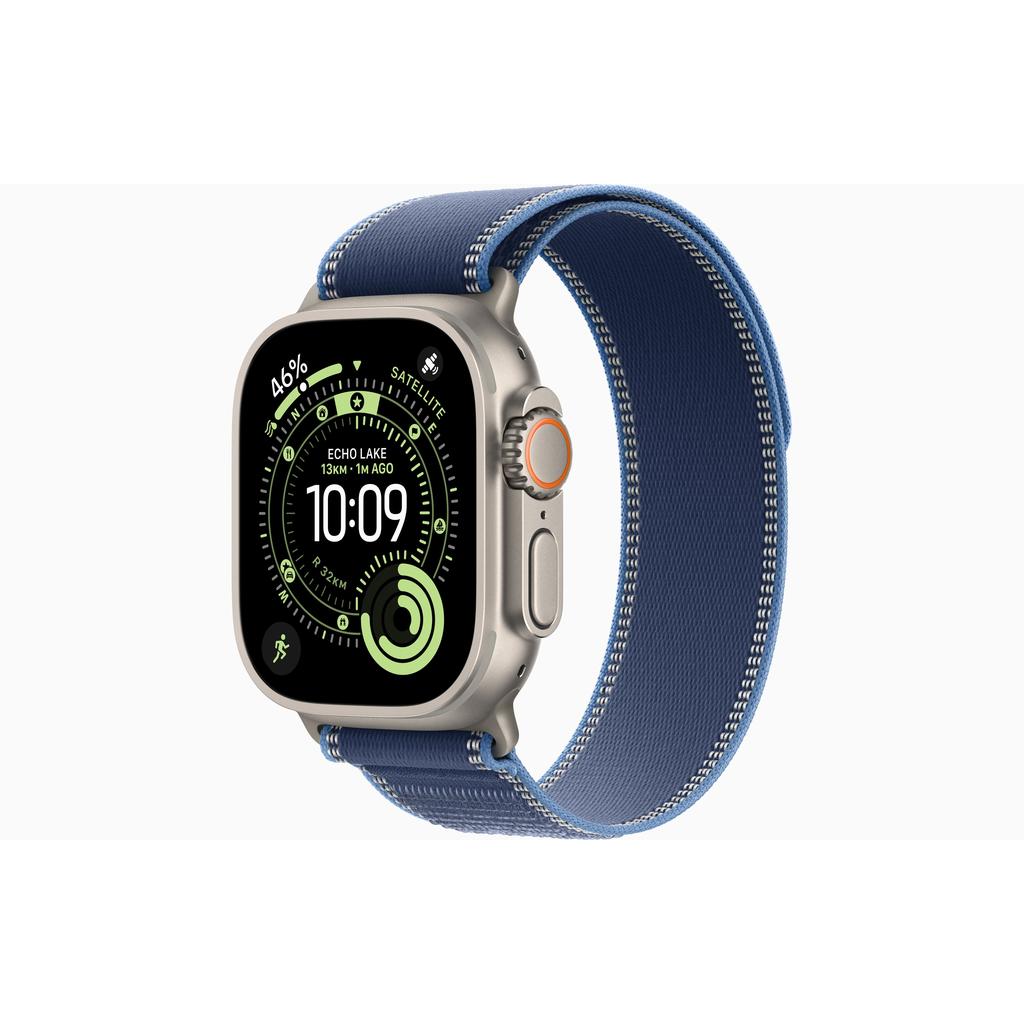 Apple Watch Ultra 3 (2025) GPS + Cellular 49 mm - Titane Naturel - Boucle Trail Bleu Reconditionné Apple reconditionné disponible sur Backmarket | Dero