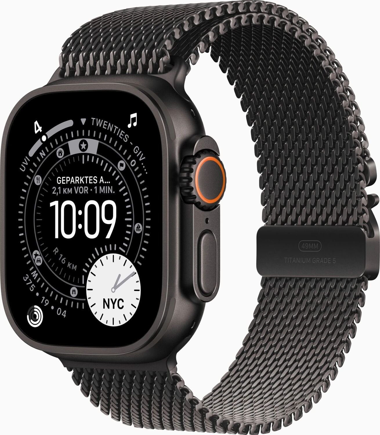 Apple Watch Ultra 3 (2025) GPS + Cellular noir bracelet milanais M noir Parfait état Apple reconditionné disponible sur Refurbed | Dero
