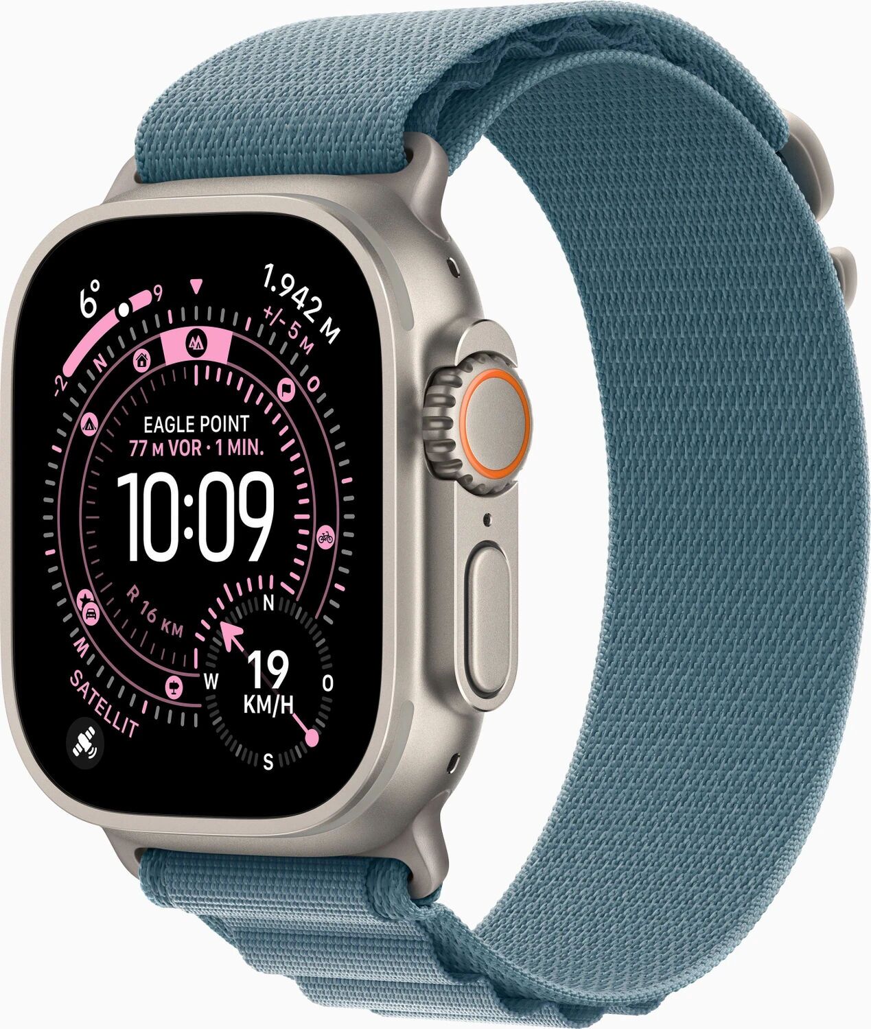 Apple Watch Ultra 3 (2025) GPS + Cellular titane naturel Alpine Loop M bleu clair Très bon état Apple reconditionné disponible sur Refurbed | Dero