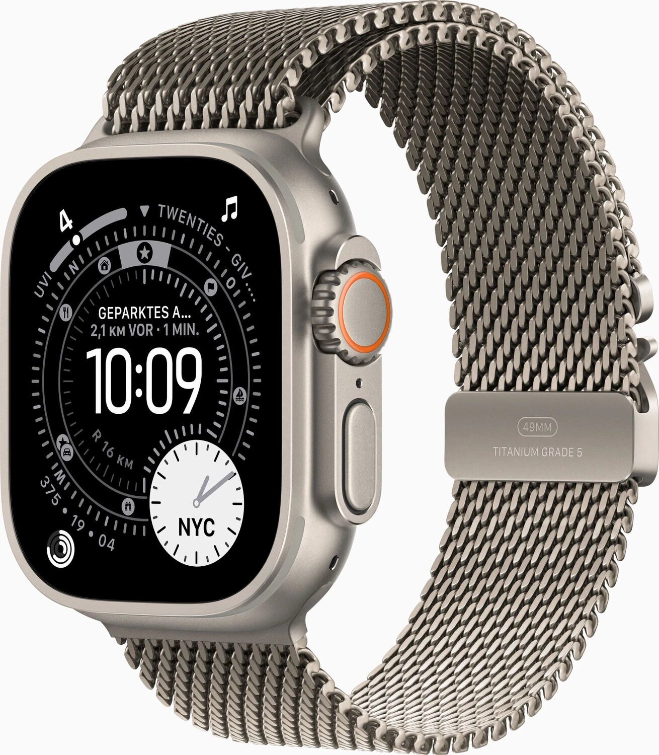 Apple Watch Ultra 3 (2025) GPS + Cellular Titane naturel Bracelet milanais M Naturel Parfait état Apple reconditionné disponible sur Refurbed | Dero