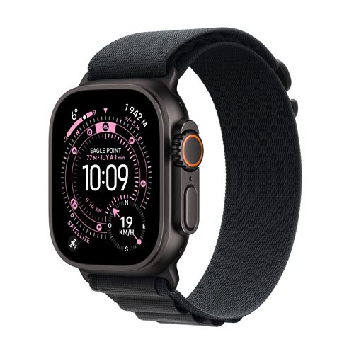 Apple Watch Ultra 3 GPS + Cellular 49mm Boitier en Titane Noir avec Boucle Alpine noir Medium État correct Apple reconditionné disponible sur Fnac