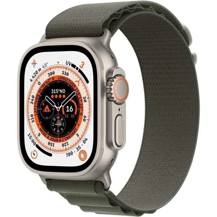 Apple Watch Ultra GPS + Cellular - 49mm - Titanium - Bracelet Green Alpine Loop - Small (2022) - Reconditionné - Excellent état Reconditionné - 428,99 € Apple Watch Ultra GPS + Cellular - 49mm - Titanium - Bracelet Green Alpine Loop - Small (2022) - Reconditionné - Excellent état Reconditionné Apple reconditionné disponible sur Cdiscount Seconde Vie