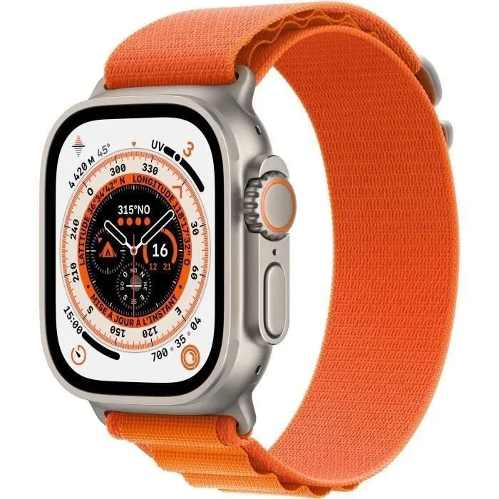 Apple Watch Ultra GPS + Cellular - 49mm - Titanium - Bracelet Orange Alpine Loop - Medium (2022) - Reconditionné - Etat correct Reconditionné - 358,99 € Apple Watch Ultra GPS + Cellular - 49mm - Titanium - Bracelet Orange Alpine Loop - Medium (2022) - Reconditionné - Etat correct Reconditionné Apple reconditionné disponible sur Cdiscount Seconde Vie