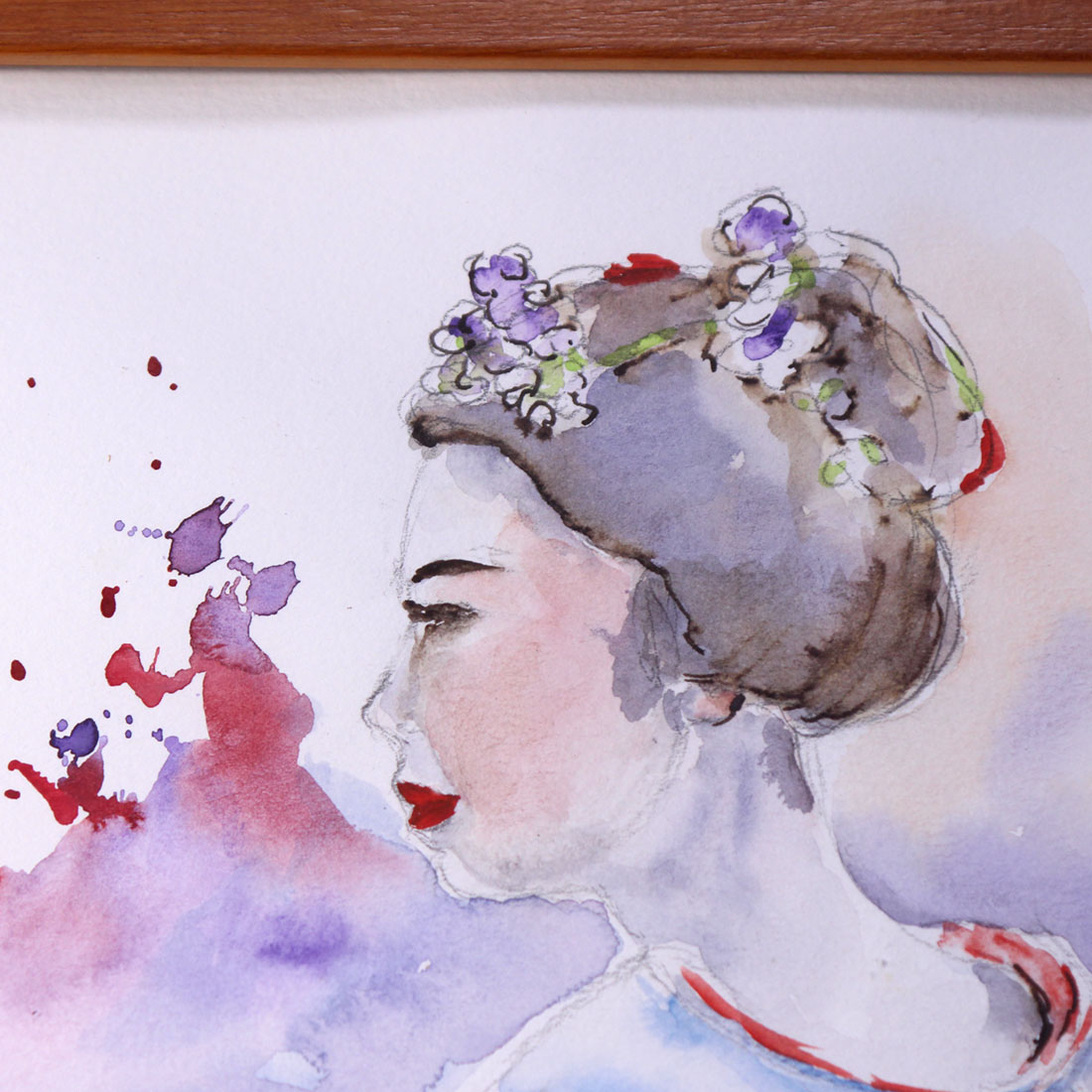 Voir photo 2 de Aquarelle à la geisha Aquarelle à la geisha Bon état reconditionné photo 2