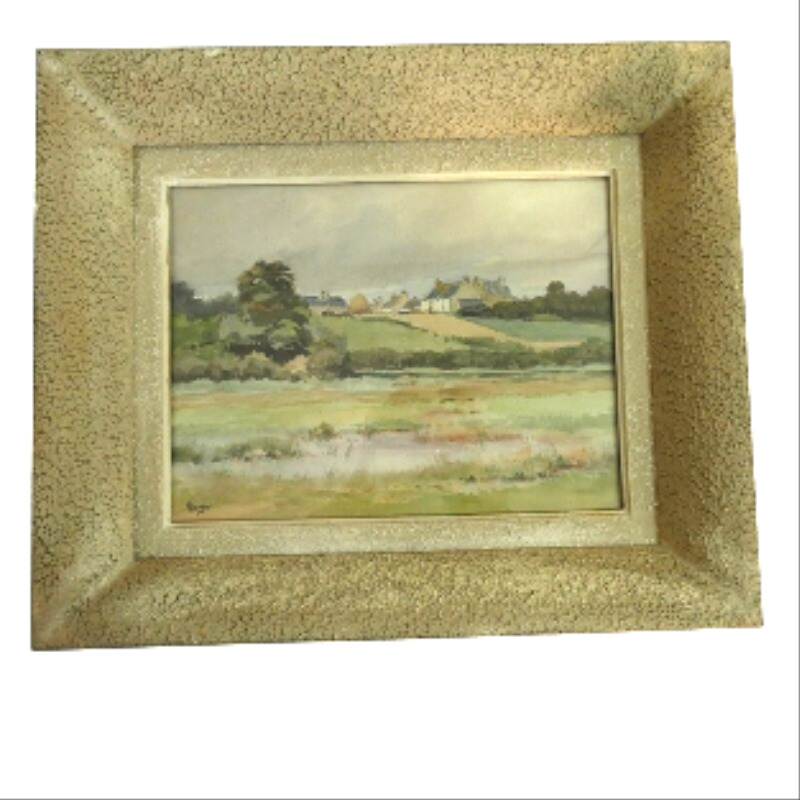 Aquarelle encadrée de Marcel GENDRE (Paysage breton) Bon état - 59,00 € Aquarelle encadrée de Marcel GENDRE (Paysage breton) Bon état reconditionné disponible sur Label Emmaüs