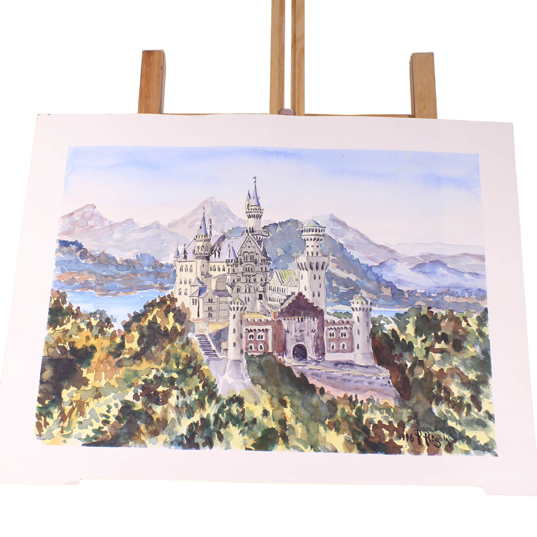 Aquarelle "Neuschwanstein" Bon état - 25,00 € Aquarelle "Neuschwanstein" Bon état reconditionné disponible sur Label Emmaüs
