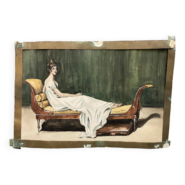 Aquarelle recto verso Madame Récamier milieu XXe Bon état reconditionné disponible sur Selency