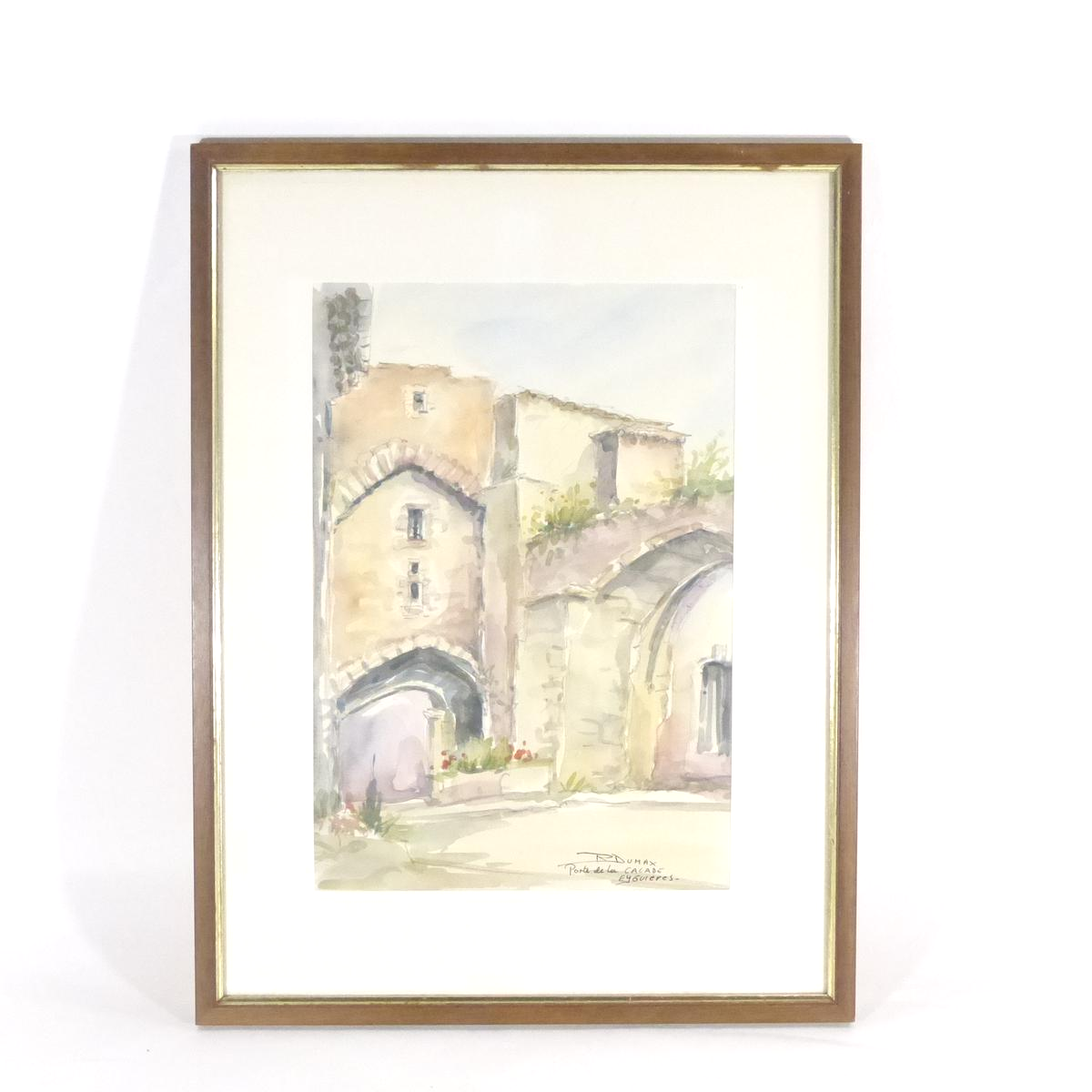 Aquarelle sur papier 'Porte de la Calade / Eyguières' - Signée Roger Dumax Très bon état - 20,00 € Aquarelle sur papier 'Porte de la Calade / Eyguières' - Signée Roger Dumax Très bon état reconditionné disponible sur Label Emmaüs
