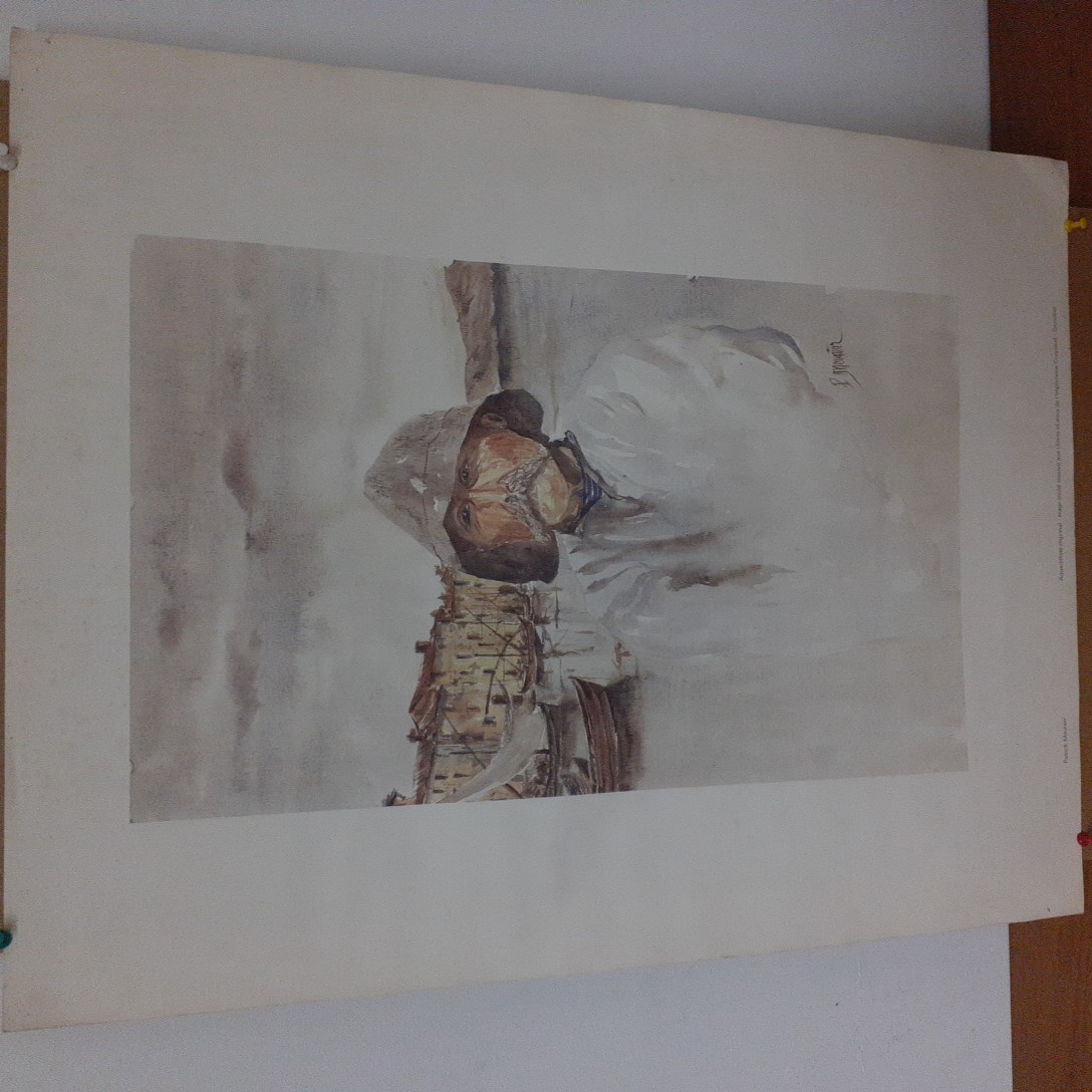 Voir photo 2 de Aquarelle sur papier velin-vieil homme au bord de la mer signé P. Meunier Aquarelle sur papier velin-vieil homme au bord de la mer signé P. Meunier Bon état reconditionné photo 2