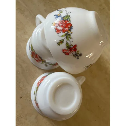 Arcopal 2 X Tasse Soucoupe + 1 Bol Rétro Coffee Cups Saucers Motif Ronsard ?? occasion reconditionné disponible sur Rakuten