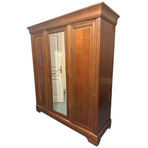 Armoire 3 portes (L 175xP 65xH 205) + Lit 140x190 (sans matelas) + 2 meubles chevets (L 47 x P 40 x H 65) Bon état reconditionné disponible sur Rakuten