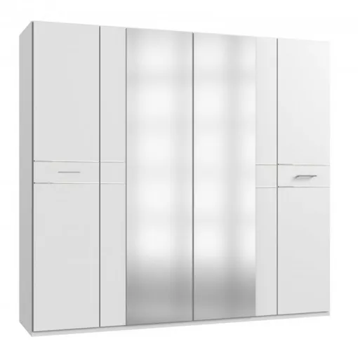 Armoire PARINI portes battantes 2 miroirs blanc/chrome occasion reconditionné disponible sur Rakuten