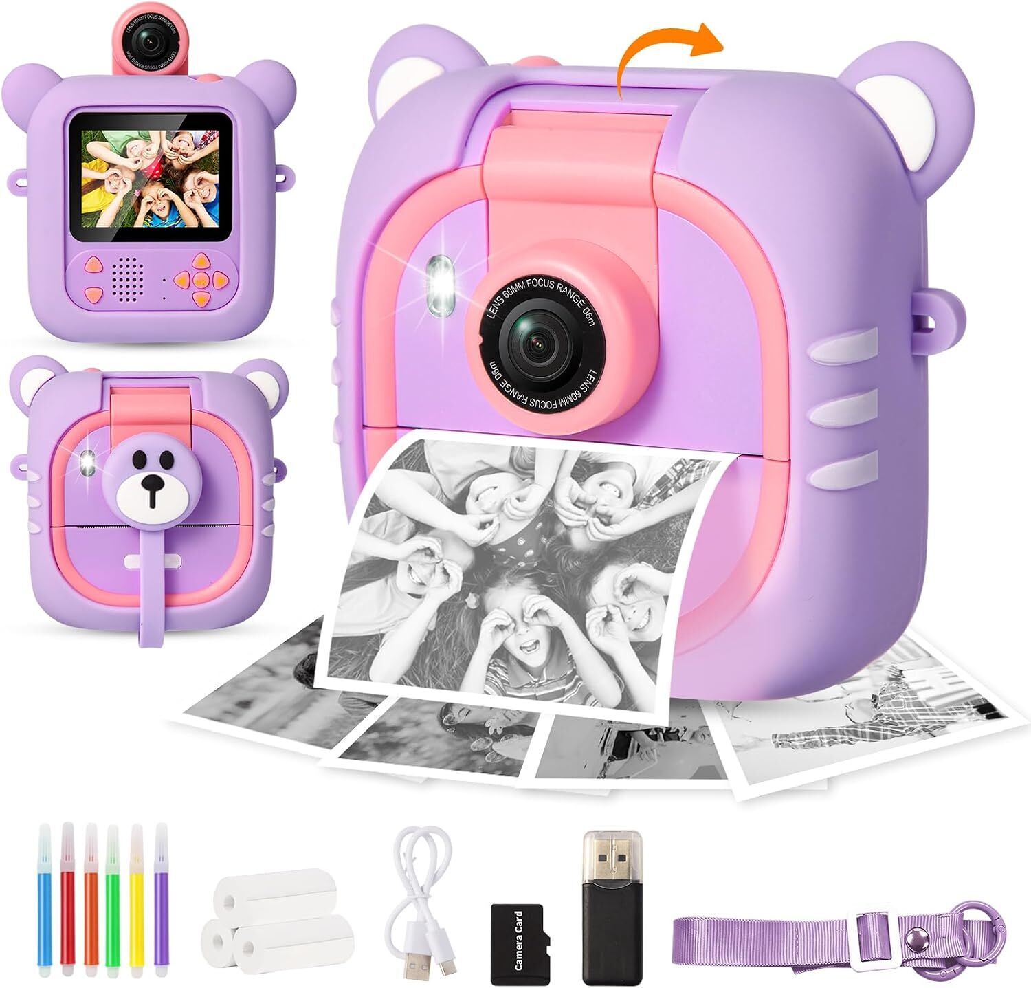 ARNSSIEN M2 Appareil photo instantané pour enfants violet/rose Très bon état reconditionné disponible sur Refurbed | Dero
