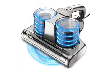 Aspirateur anti-acariens intelligent à double godet Solayce BV200 puissance 500 W aspiration 16 000 Pa capacité 0,6 L air chaud 60 °C Bon état N/A reconditionné disponible sur Darty