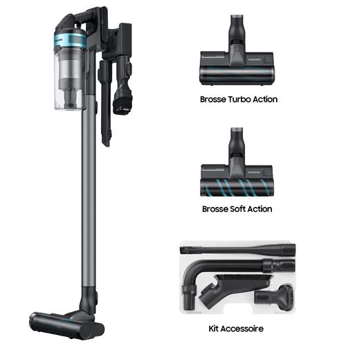Aspirateur balai Samsung Pack Jet 75E Turbo Menthe + Brosse Soft Action + Kit Accessoires État correct Samsung reconditionné disponible sur Fnac
