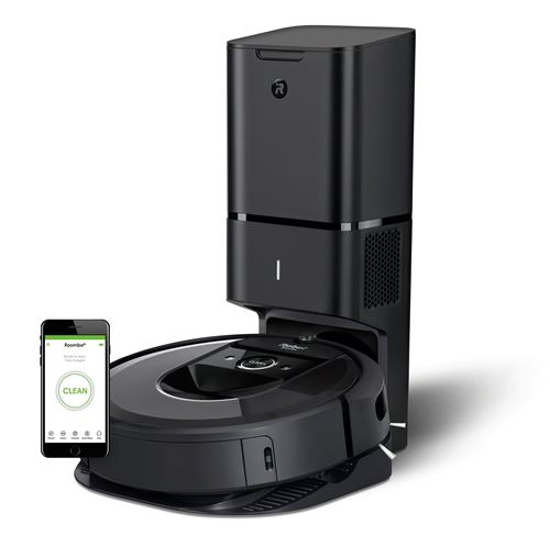 Aspirateur robot Irobot Roomba i7+ avec sa base autovidage CleanBase Noir État correct iRobot reconditionné disponible sur Fnac
