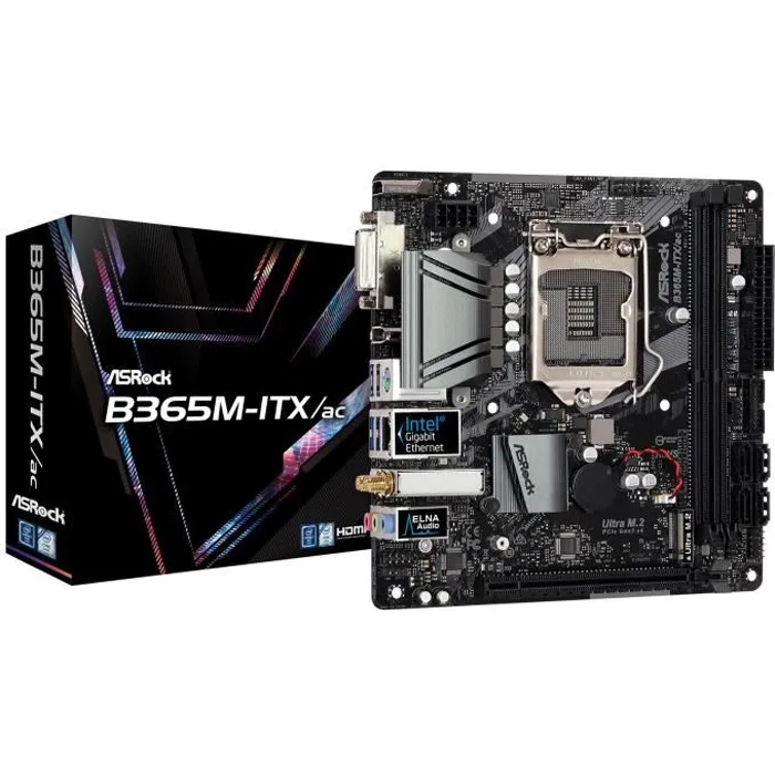 ASRock B365M-ITX/AC - Carte mère mini-ITX Socket 1151 Intel B365 Express - 2x DDR4 - SATA 6Gb/s + M.2 - USB 3.0 - PCI-Express 3.0 Reconditionné - 199,99 € ASRock B365M-ITX/AC - Carte mère mini-ITX Socket 1151 Intel B365 Express - 2x DDR4 - SATA 6Gb/s + M.2 - USB 3.0 - PCI-Express 3.0 Reconditionné ASRock reconditionné disponible sur Cdiscount Seconde Vie