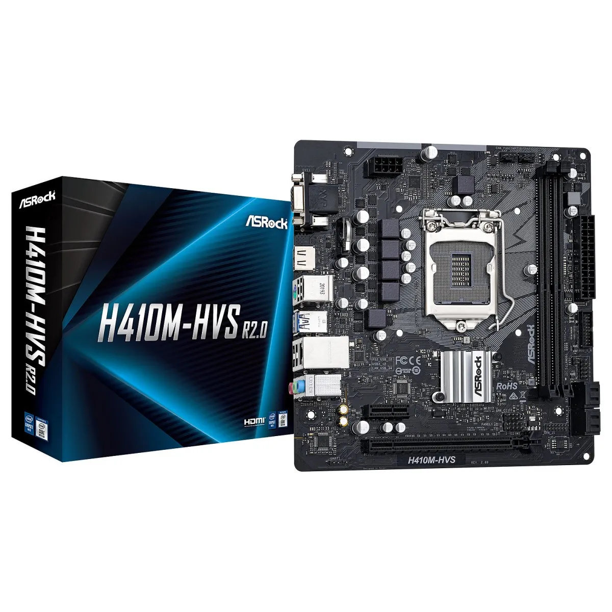 Asrock H410M-HVS R2.0 Reconditionné - 85,00 € Asrock H410M-HVS R2.0 Reconditionné ASRock reconditionné disponible sur Rue du Commerce Seconde Vie