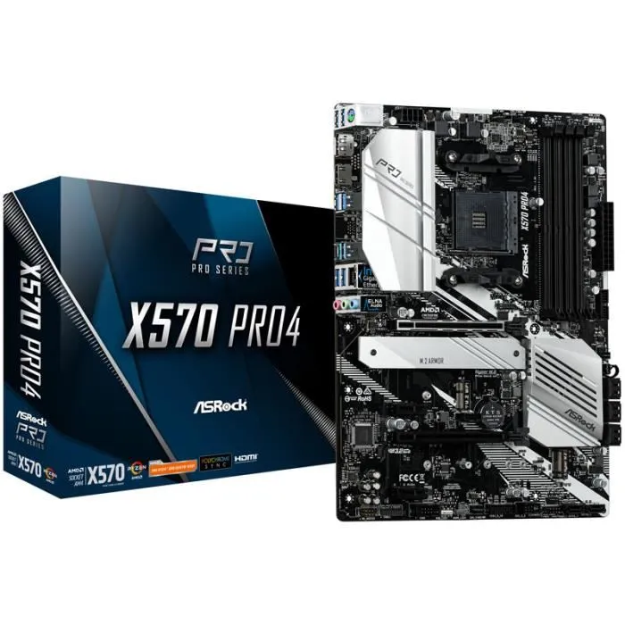 ASRock X570 Pro4 AMD X570 Mainboard - Sockel AM4 0000000 Noir Reconditionné - 167,31 € ASRock X570 Pro4 AMD X570 Mainboard - Sockel AM4 0000000 Noir Reconditionné ASRock reconditionné disponible sur Cdiscount Seconde Vie