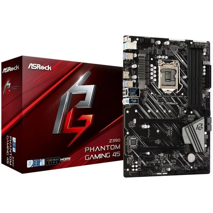 ASRock Z390 Phantom Gaming 4S - Carte mère ATX Socket 1151 Intel Z390 Express - 4x DDR4 - SATA 6Gb/s + M.2 - USB 3.0 - 2x Reconditionné - 113,85 € ASRock Z390 Phantom Gaming 4S - Carte mère ATX Socket 1151 Intel Z390 Express - 4x DDR4 - SATA 6Gb/s + M.2 - USB 3.0 - 2x Reconditionné ASRock reconditionné disponible sur Cdiscount Seconde Vie