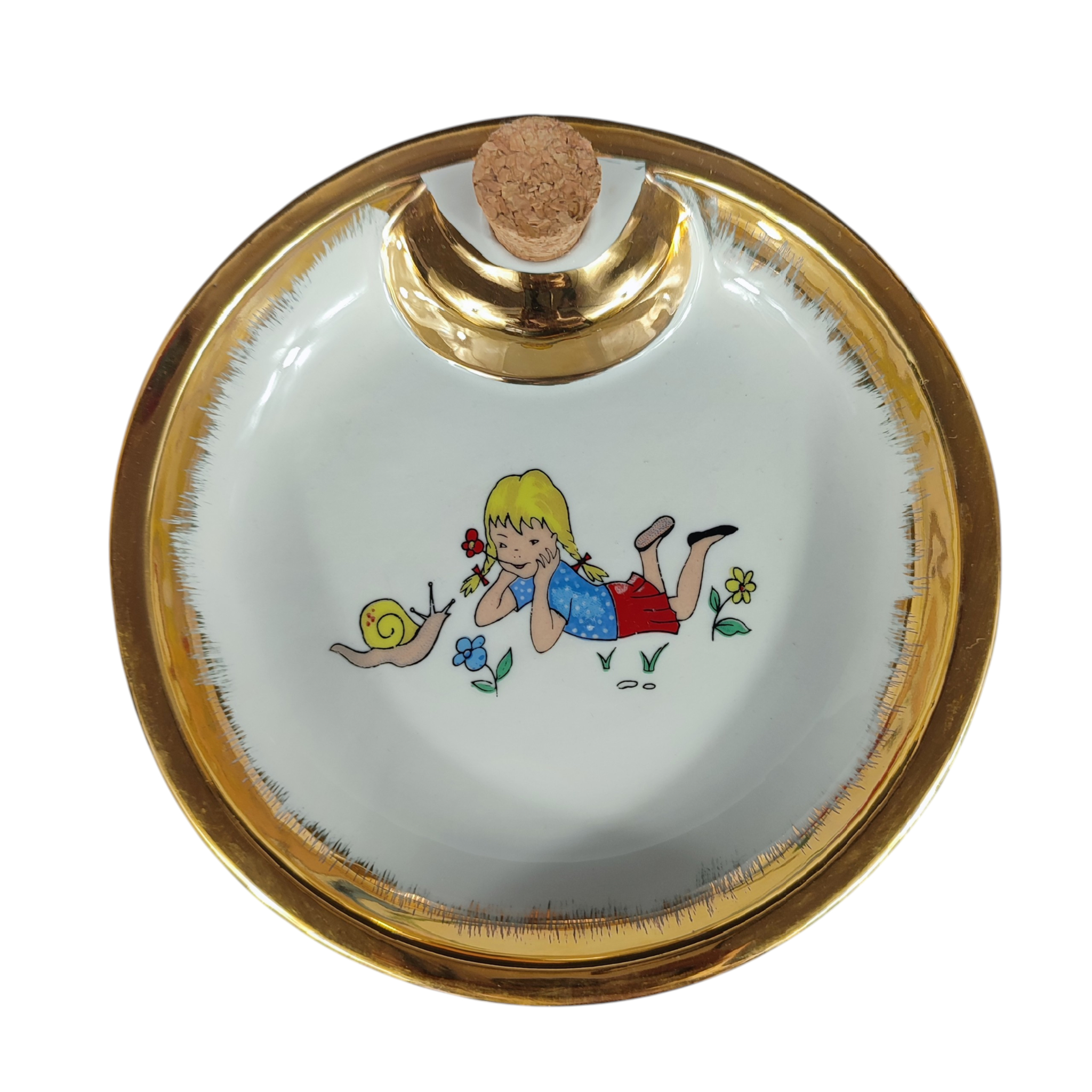 Voir photo 3 de Assiette à bouillie vintage + gobelet + coquetier en porcelaine décorée dorée à l'or fin Assiette à bouillie vintage + gobelet + coquetier en porcelaine décorée dorée à l'or fin reconditionné photo 3