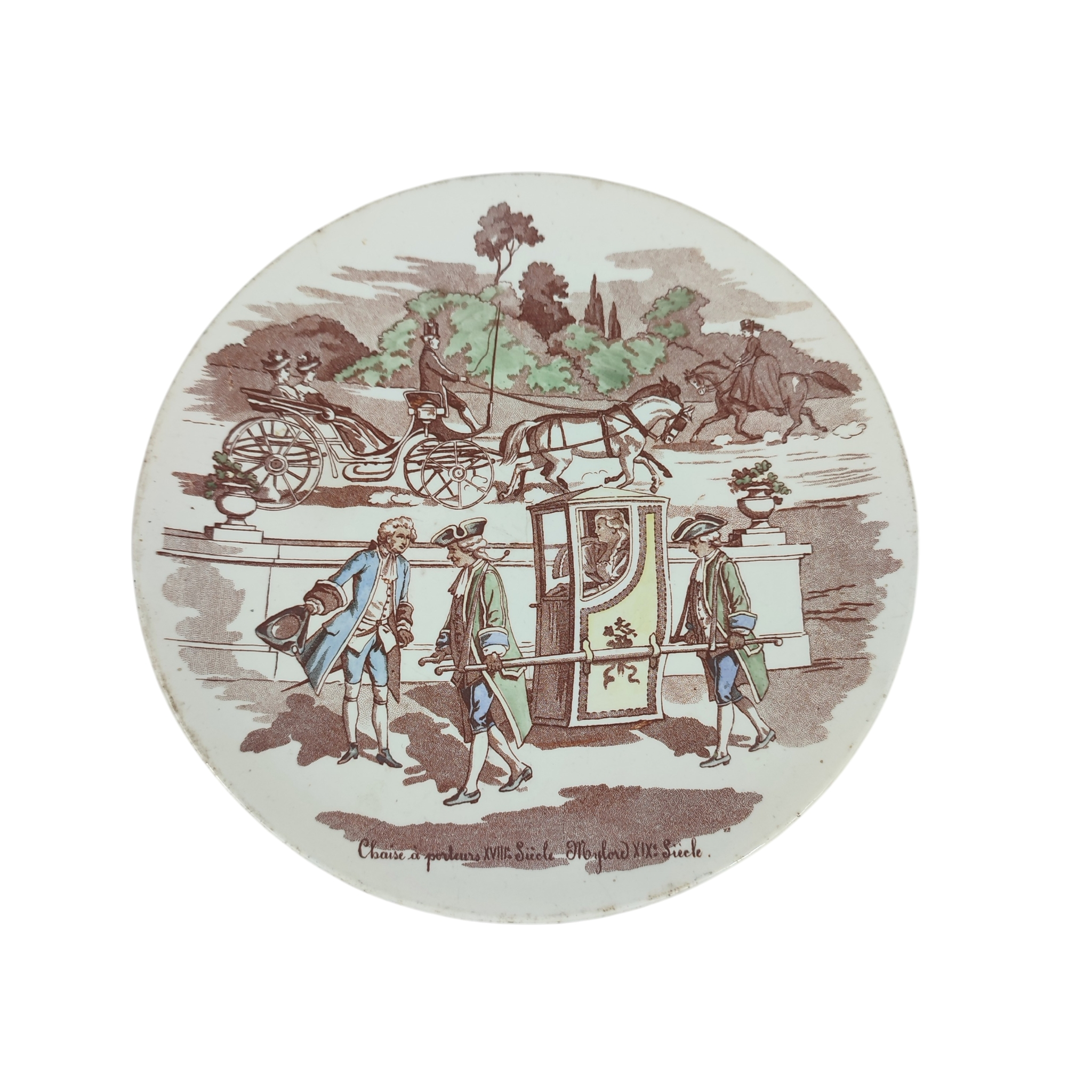 Assiette ancienne "Chaise à porteurs" - Sarreguemines Digoin État correct - 13,00 € Assiette ancienne "Chaise à porteurs" - Sarreguemines Digoin État correct reconditionné disponible sur Label Emmaüs